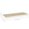 Floating Wall Shelves 2 pcs Oak and White 23.6"x9.3"x1.5" MDF