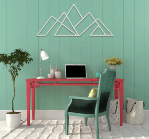 GEOMETRIC MOUNTAINS - METAL WALL ART (Color: Silver)