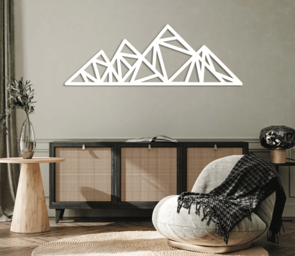 GEOMETRIC TRIANGLE MOUNTAINS - METAL WALL ART