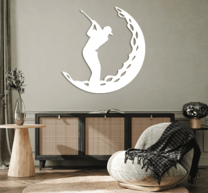 GOLF BALL - METAL WALL ART (Color: White)