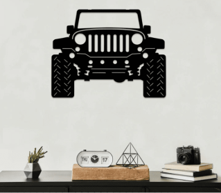 JEEP - METAL WALL ART (Color: Black)