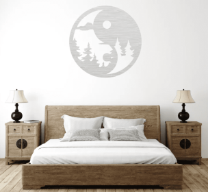YIN YANG - METAL WALL ART (Color: Silver)